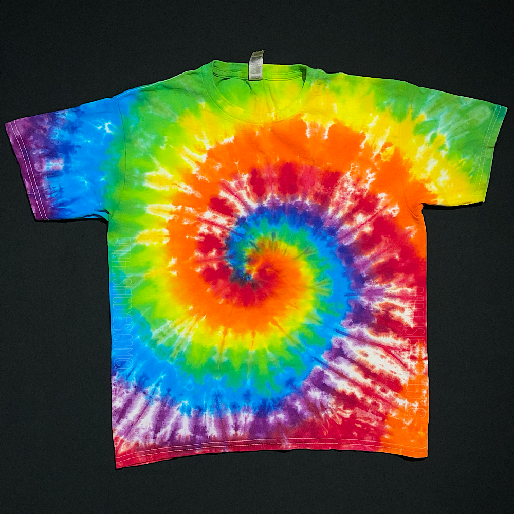 Youth Large ROYGBIV Rainbow Spiral T-Shirt