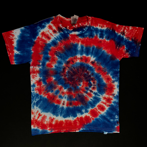 Youth Small Red, White & Blue Spiral T-Shirt