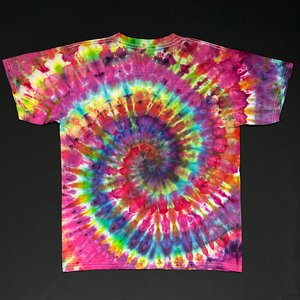 Youth Large Rainbow Confetti Spiral Tie Dye T-Shirt