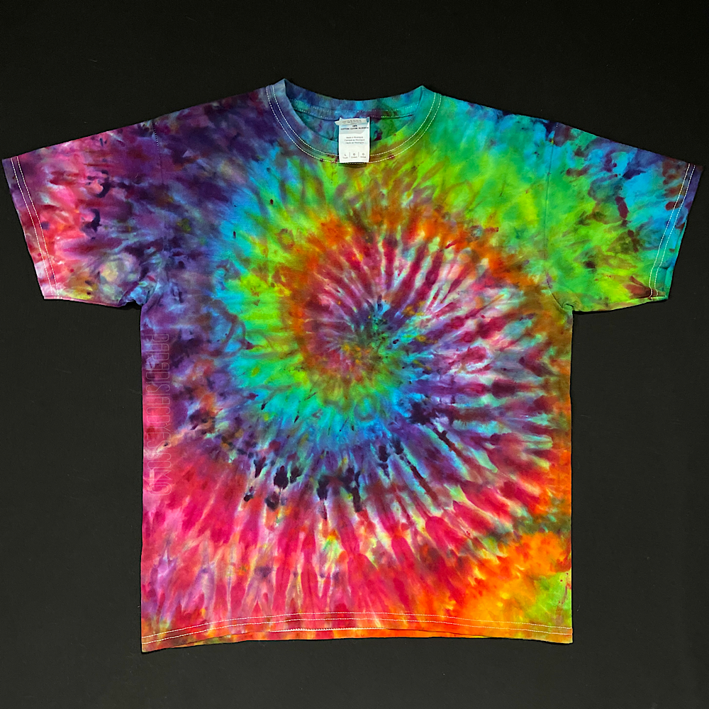 Youth Large Rainbow Spiral Tie Dye T-Shirt
