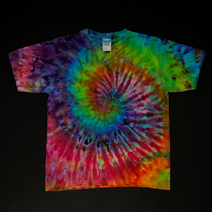 Youth Large Rainbow Ice Dye Spiral T-Shirt