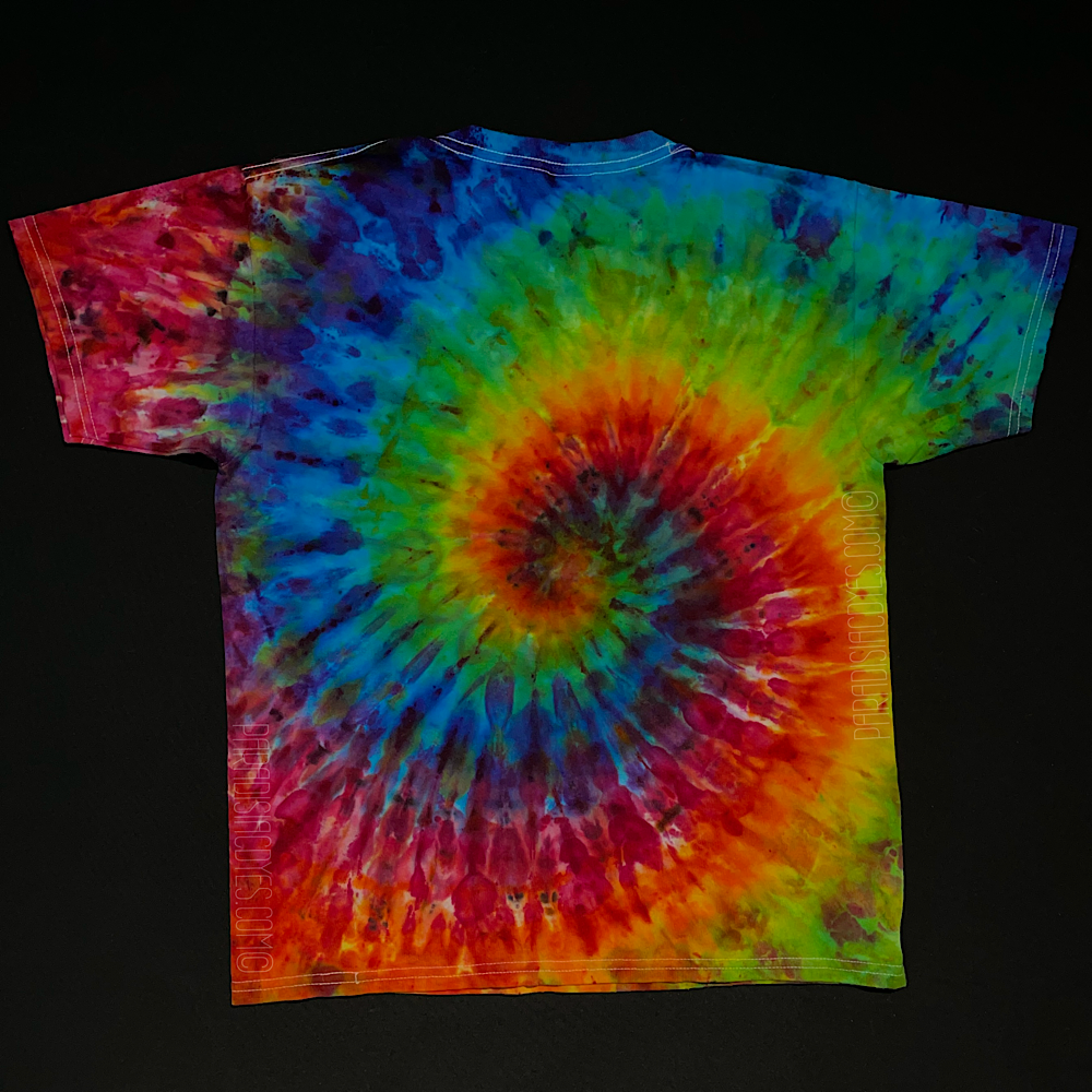 Youth Large Rainbow Ice Dye Spiral T-Shirt