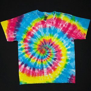 Youth Medium Neon Rainbow Spiral T-Shirt