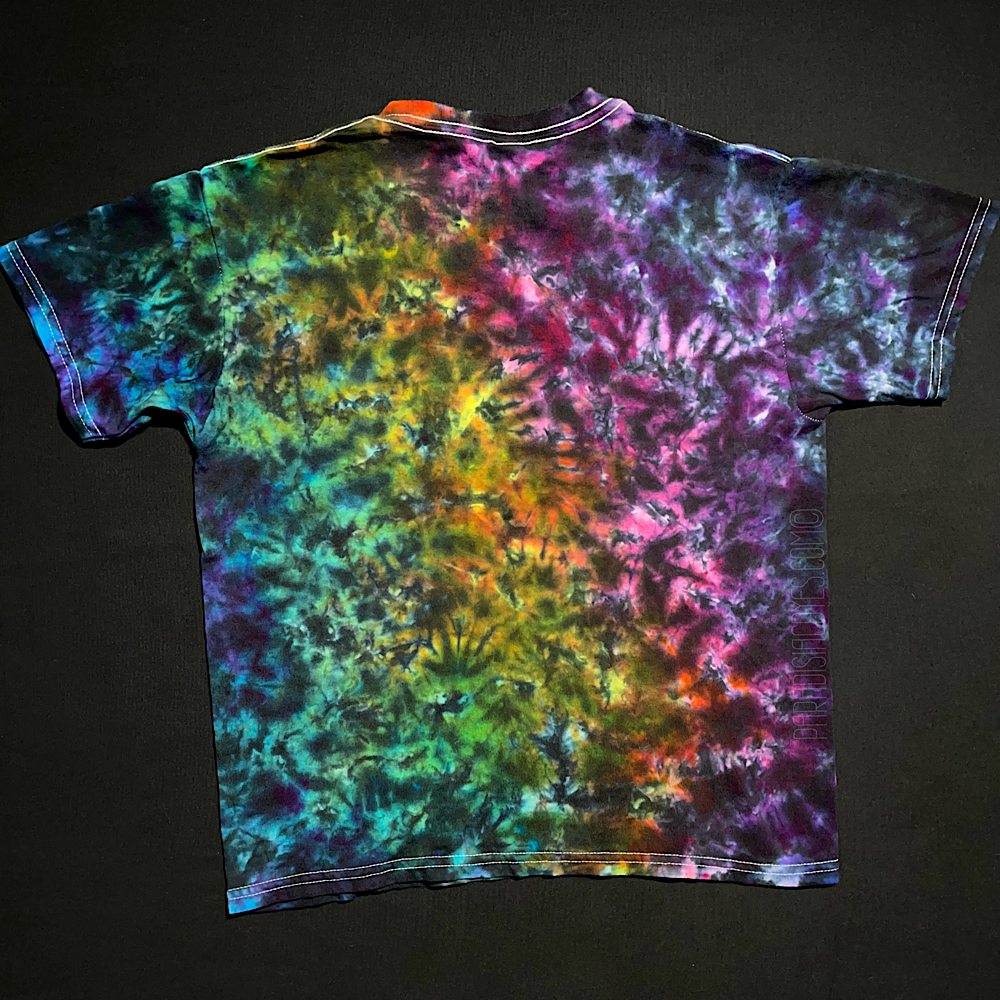 Youth Medium Blackened Rainbow Splatter T-Shirt