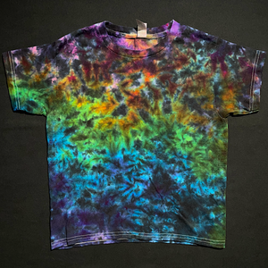 Youth Small Blackened Rainbow Splatter T-Shirt