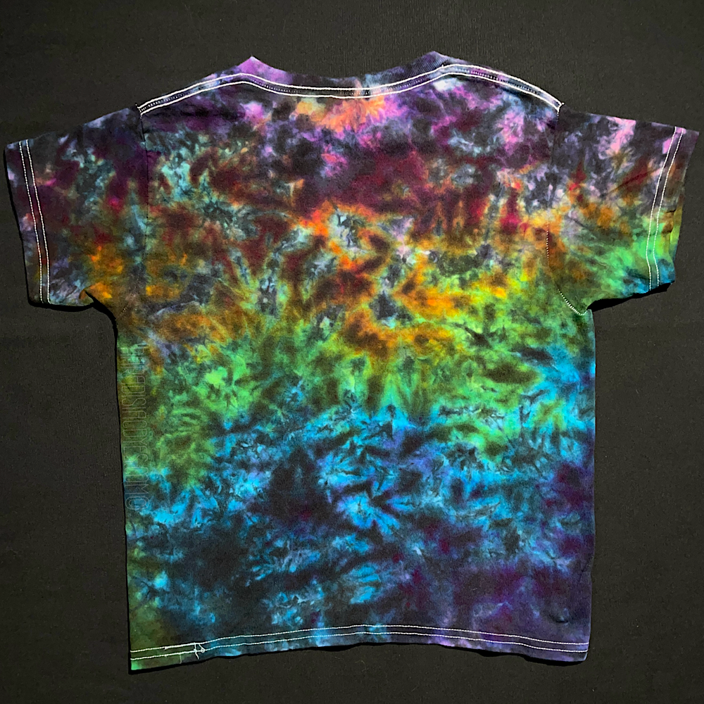 Youth Small Blackened Rainbow Splatter T-Shirt