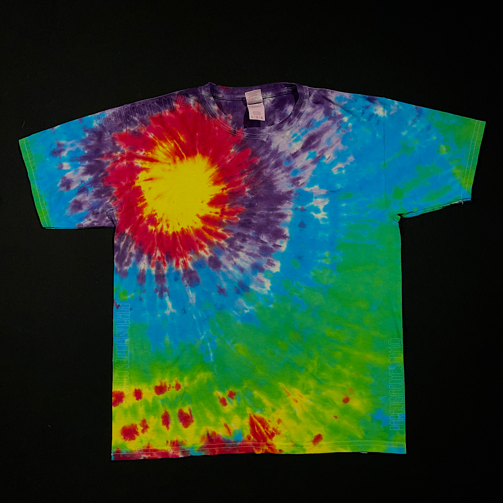 Youth XL Rainbow Sunburst Tie Dye T-Shirt