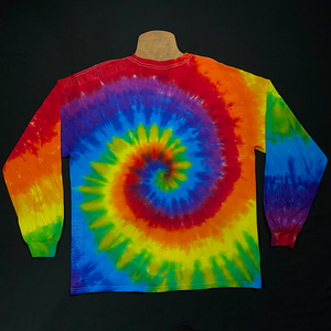 Chakra Rainbow Spiral Long Sleeve Tie Dye Shirt