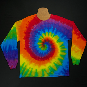Chakra Rainbow Spiral Long Sleeve Tie Dye Shirt