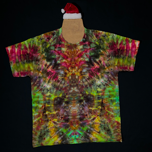 Merry Mindscape Abstract Christmas Ice Dye T-Shirt