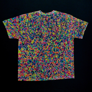 Size XL Rainbow Pebbles Splatter Pattern T-Shirt