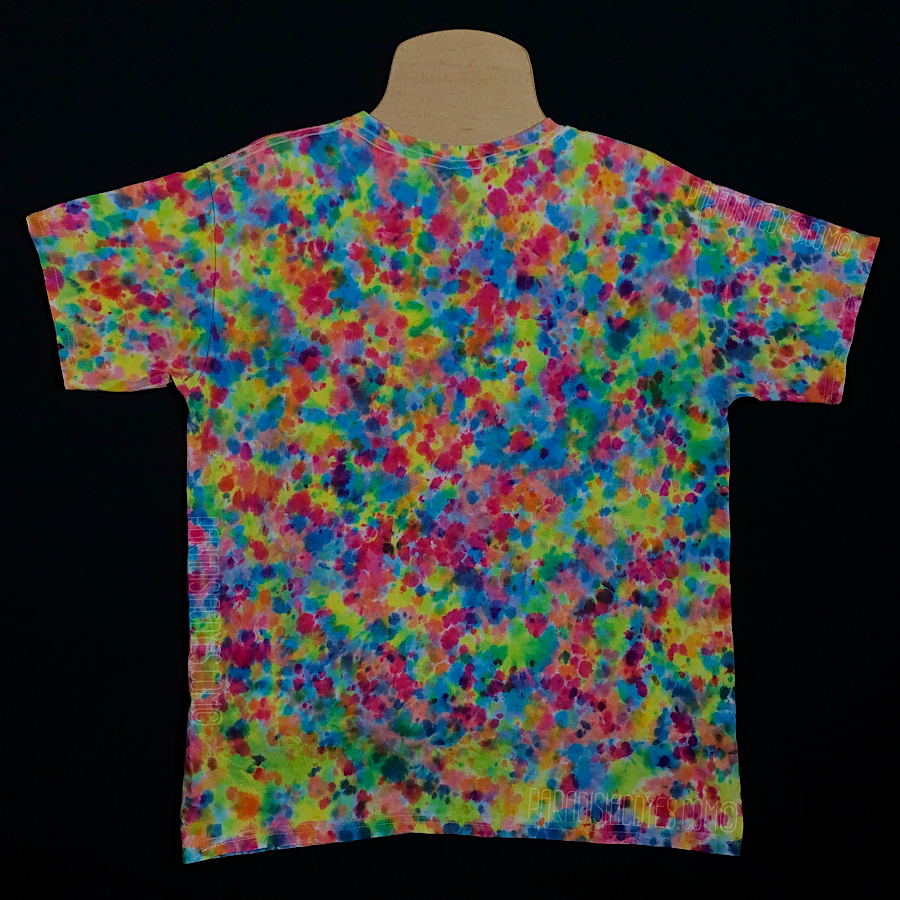 Youth Large Rainbow Pebbles Splatter Pattern Tie Dye T-Shirt