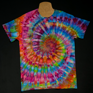 Rainbow Confetti Spiral Ice Dye T-Shirt