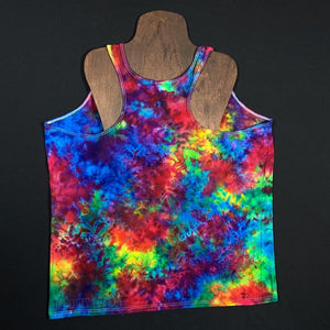 Women’s Size 2XL Marbled Rainbow Ice Dye Racerback Tank Top