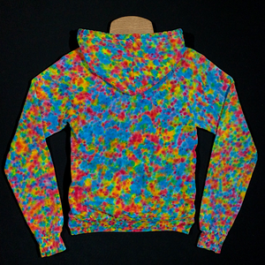 Size XS Rainbow Pebbles Splatter Pattern Pullover Hoodie