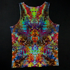 Men’s Large Psychedelic Rainbowscape Ice Dye Tank Top