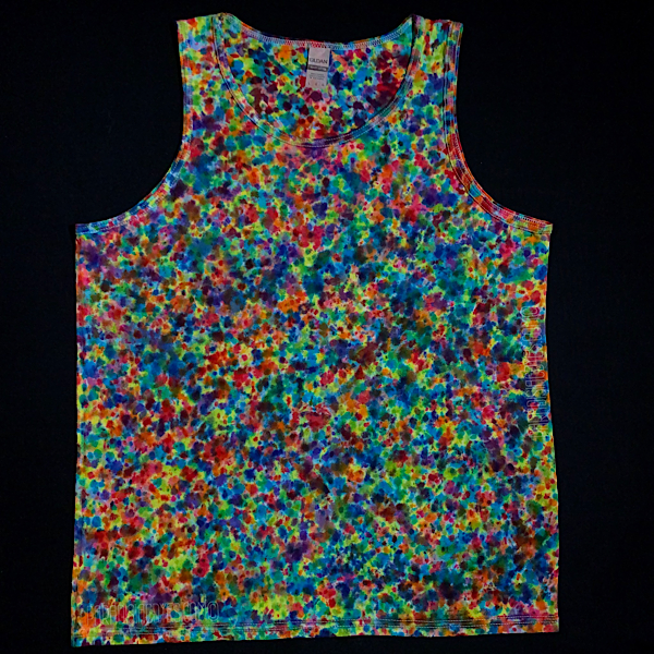 Men's Large Rainbow Pebbles Splatter Pattern Tank Top