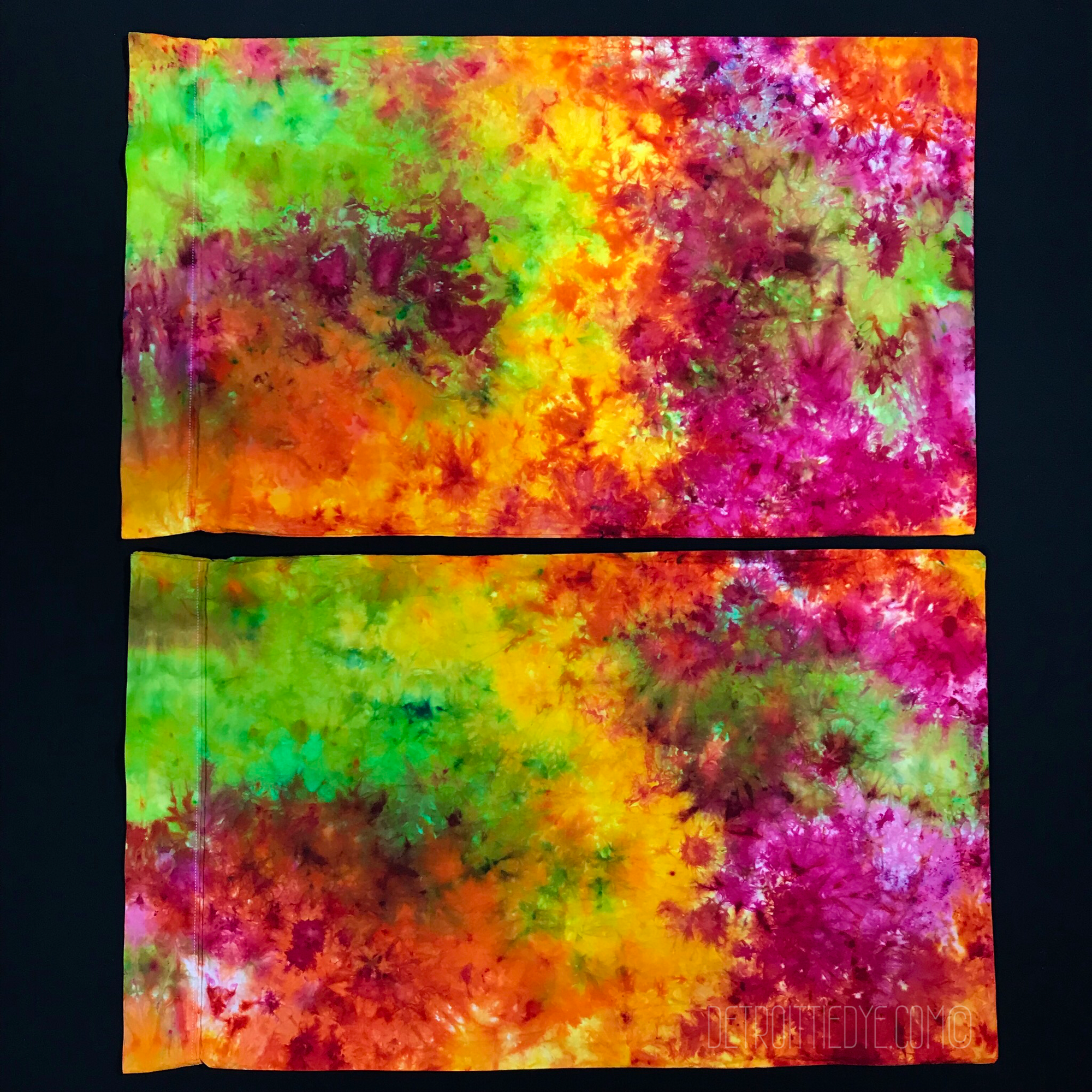 Neon Splatter Marbled Ice Dye 4 Piece Bed Sheet Set 
