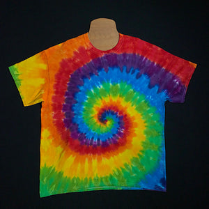 Spiral Tie Dye T-Shirt Featuring LGBTQ+ Gay Pride Flag Colors 