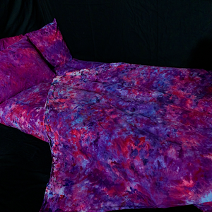 Pink & Purple Ice Dye Splatter 4pc Bed Sheet Set