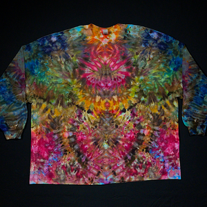 Size 5XL Psychedelic Rainbowscape Long Sleeve Ice Dye Shirt