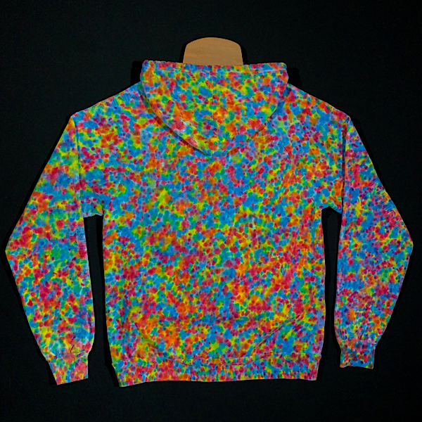 Size Medium Rainbow Pebbles Splatter Pattern Zip-Up Hoodie