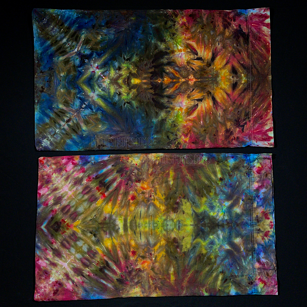 Set of (2) Psychedelic Mindscape Standard Size Ice Dye Pillowcases