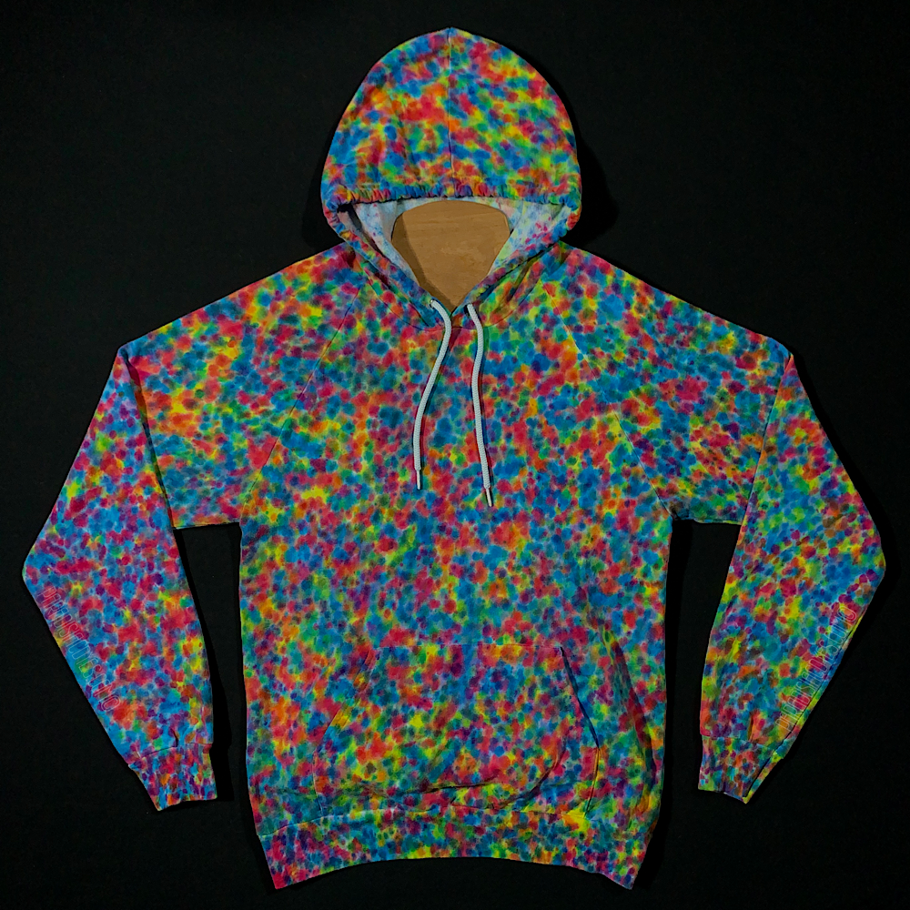 Size Medium Rainbow Splatter Pattern Tie Dye Pullover