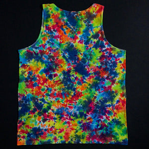 Men’s Large Rainbow Splatter Pattern Tie Dye Tank Top