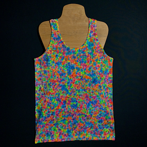 Size Small Rainbow Pebbles Splatter Pattern Tie Dye Tank Top