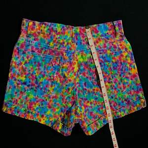 Women’s 6 High Rise Splatter Pattern Denim Shorts