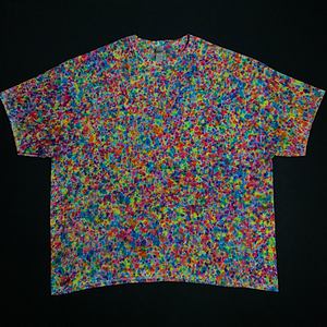 Size 4XL Rainbow Pebbles Splatter Pattern T-Shirt