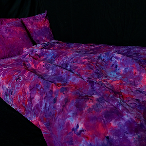 Pink & Purple Ice Dye Splatter 4pc Bed Sheet Set