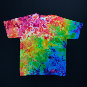 Youth XL Rainbow Splatter Ice Dye T-Shirt