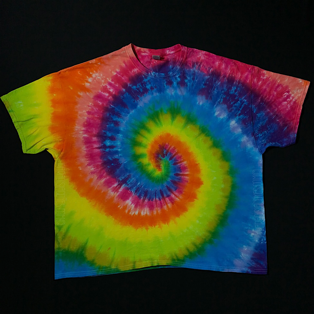 Neon Rainbow Spiral Tie Dye T-Shirt