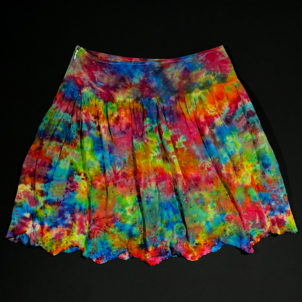 Size 14 Rainbow Splatter Ice Dye Skirt