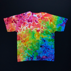 Youth XL Rainbow Splatter Ice Dye T-Shirt