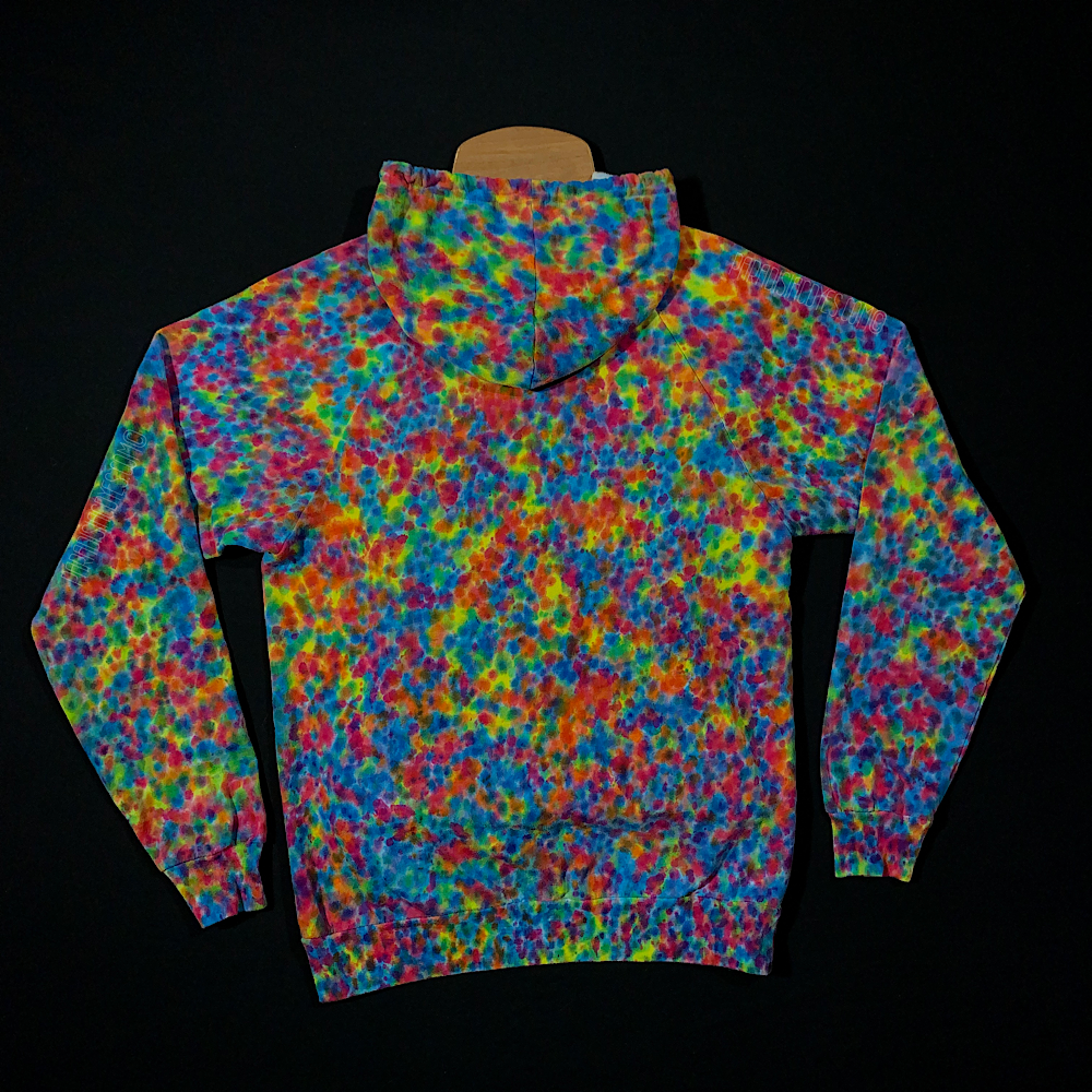 Size Medium Rainbow Splatter Pattern Tie Dye Pullover