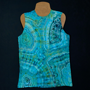 Men's Small Aquamarine Agate Geode Ice Dye Muscle Tank