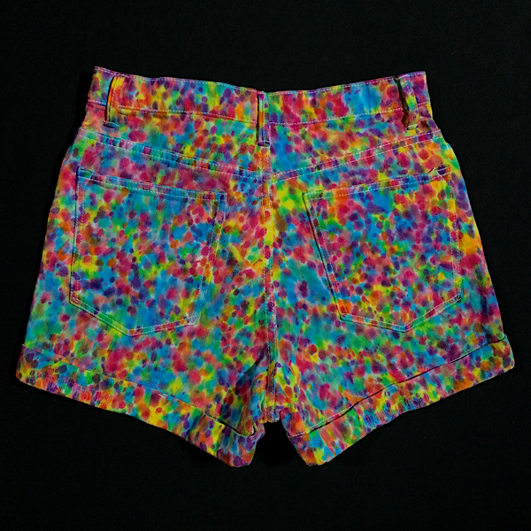 Women’s 6 High Rise Splatter Pattern Denim Shorts