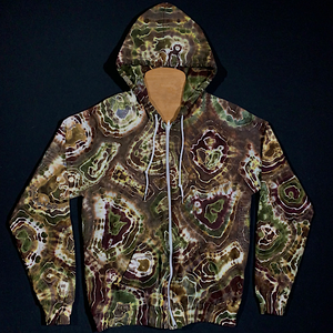 Size Medium Earthy Agate Geode Zip-Up Hoodie