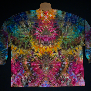 Size 5XL Psychedelic Rainbowscape Long Sleeve Ice Dye Shirt