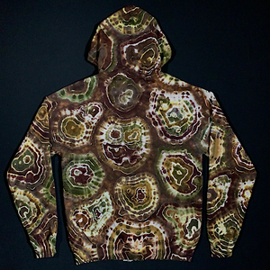 Size Medium Earthy Agate Geode Zip-Up Hoodie