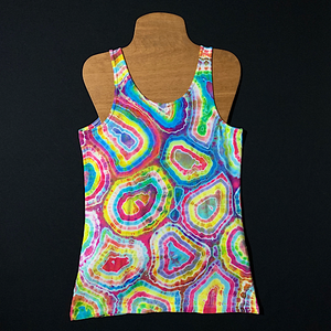 Women’s Medium Pastel Geode Tie Dye Tank Top