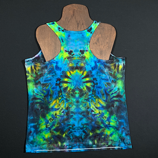 Women’s Large Psychedelic Mindscape Ice Dye Racerback Tank Top