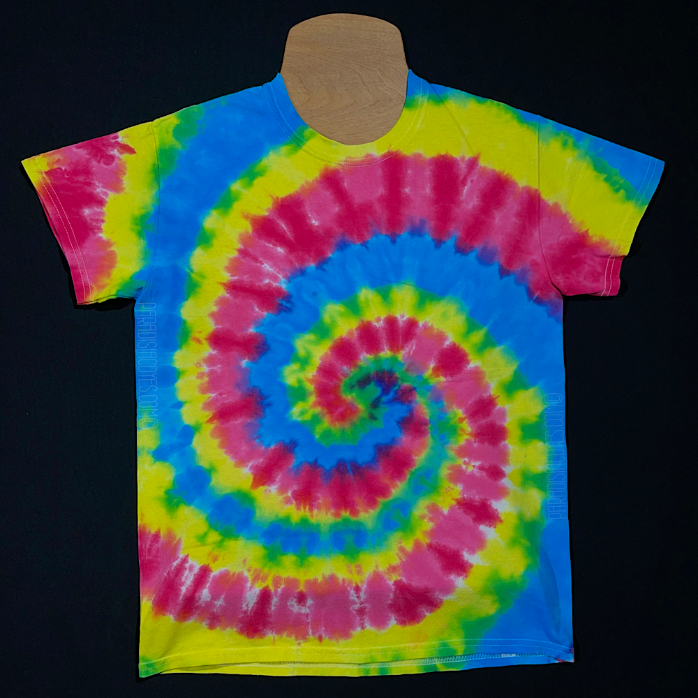 Electric Neon Spiral Tie Dye T-Shirt (or Bandana)