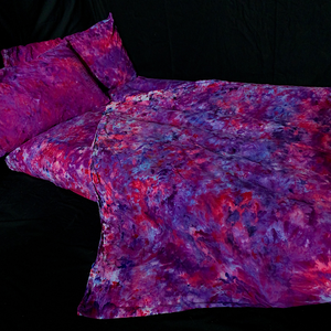 Pink & Purple Ice Dye Splatter 4pc Bed Sheet Set