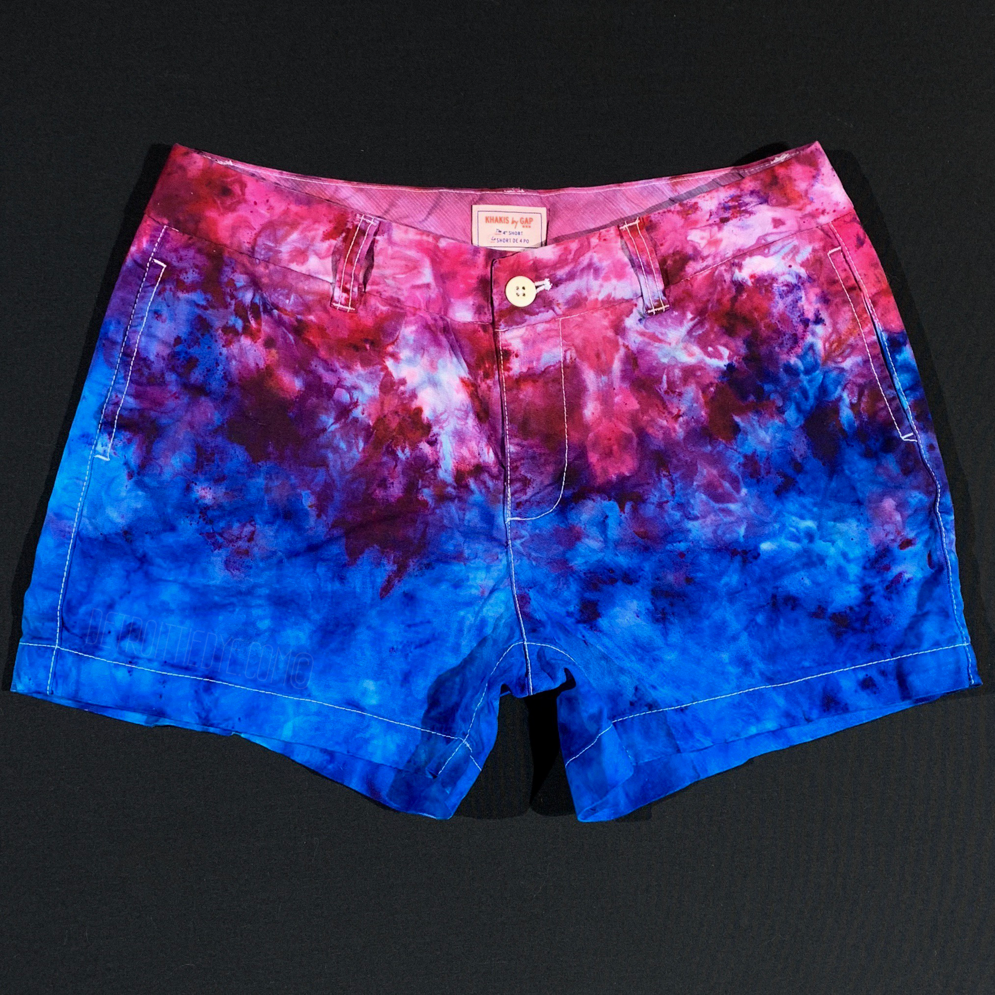 Women s 4 Cotton Candy Tie Dye Denim Shorts Paradisiac