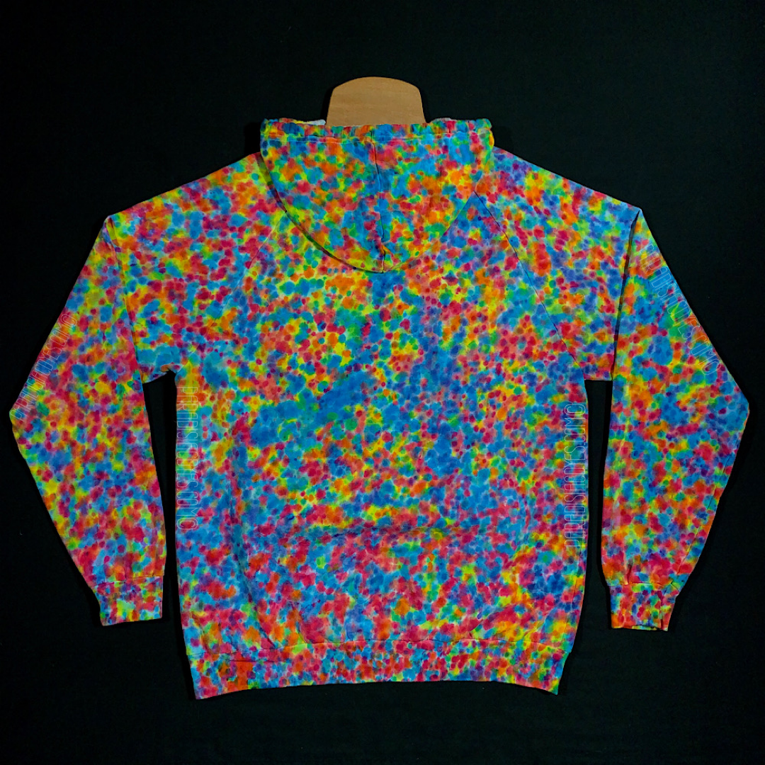 Size XL Pebbles Splatter Pattern Tie Dye Pullover Hoodie