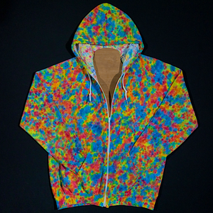 Rainbow tie dye zip up deals hoodie